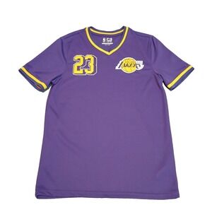NBA Los Angeles Lakers LeBron James 23 White Jersey Shirt Mens Size S V-Neck